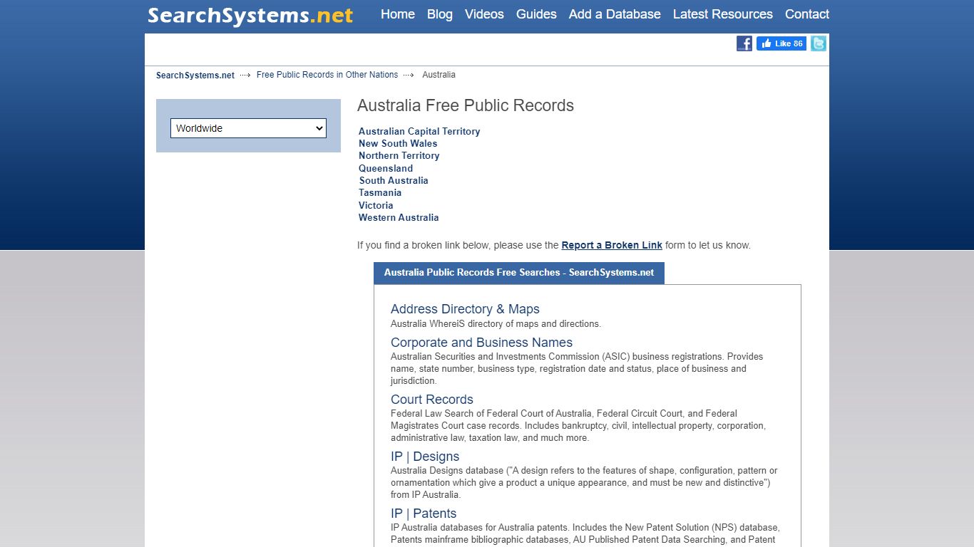 Australia Public Records Searches - SearchSystems.net