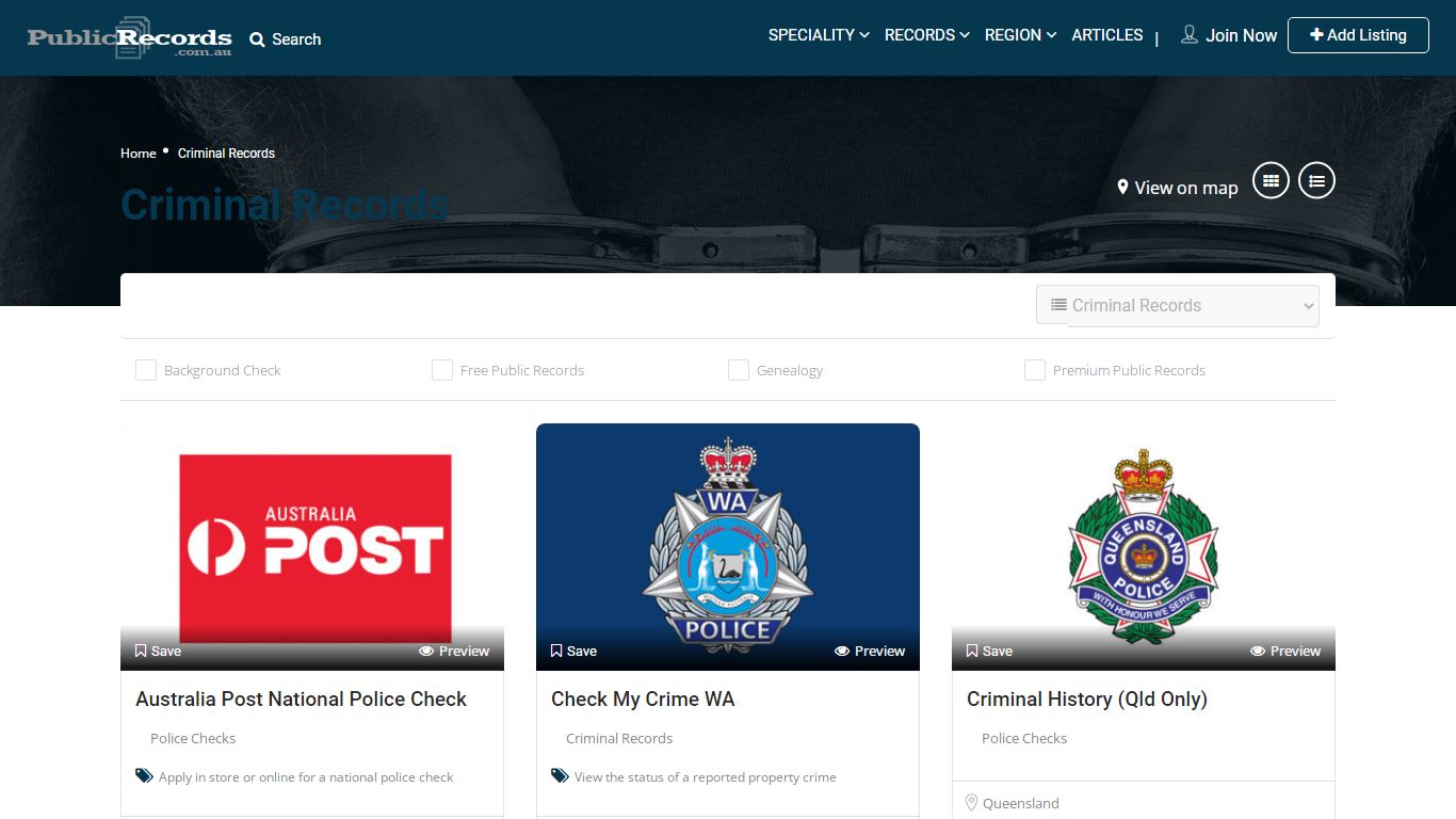 Criminal Records - Australian Checks and Searches | Public Records